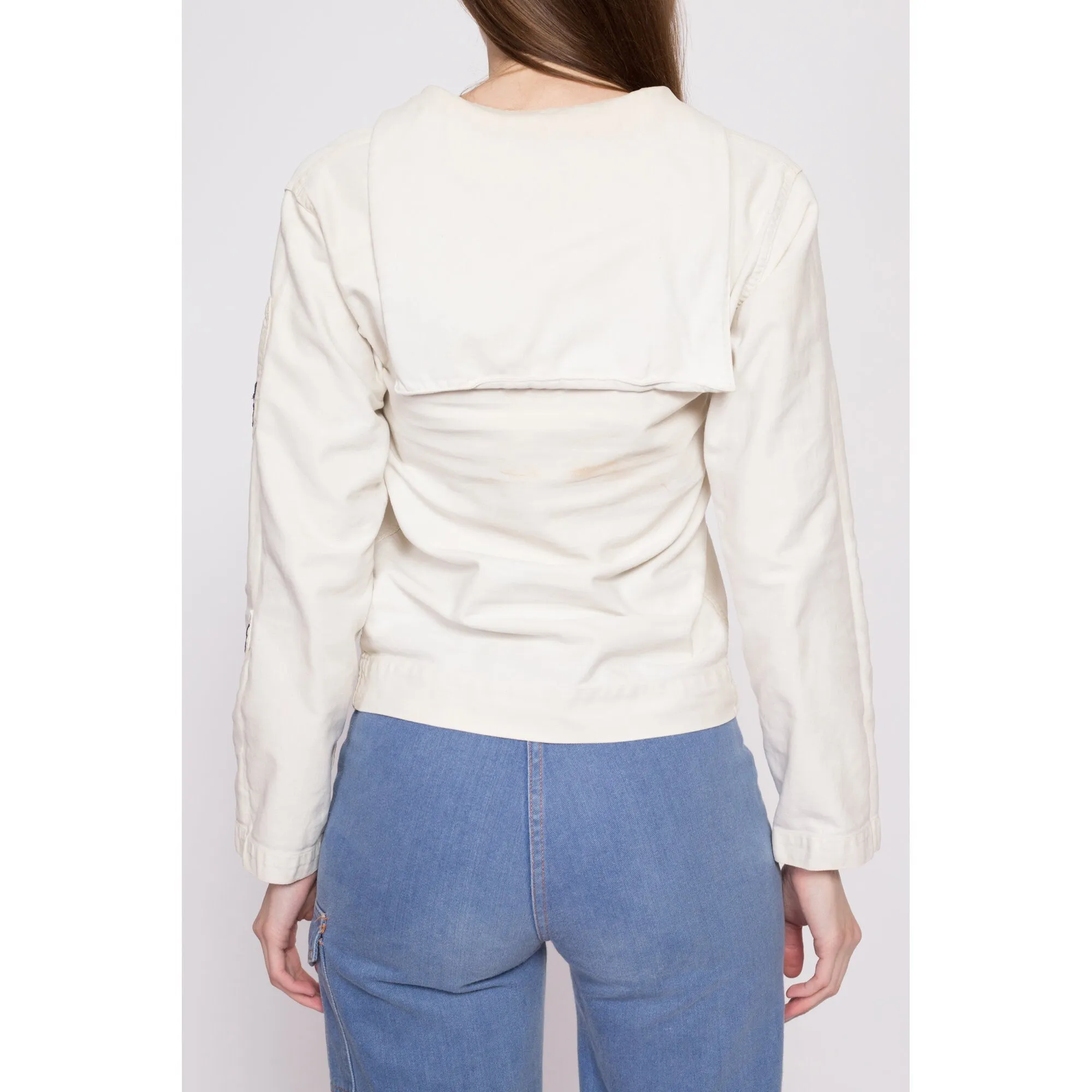 1940s US Navy Middy Sailor Shirt - Extra Small
