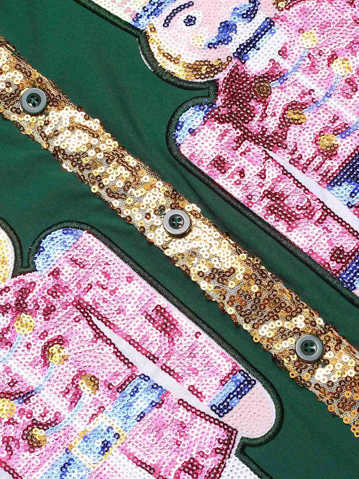 1950s Nutcracker Christmas Lapel Sequin Dress