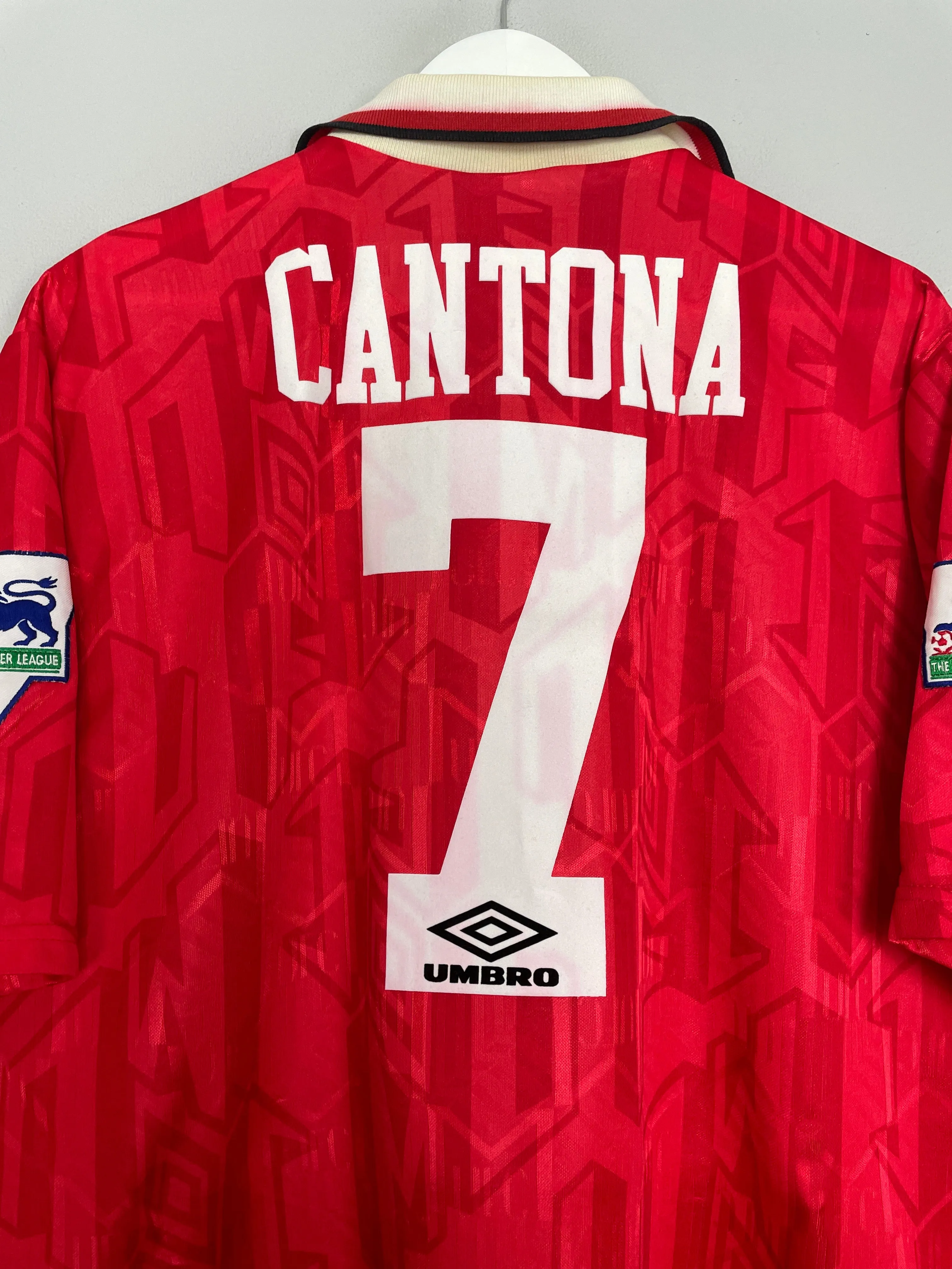 1992/94 MANCHESTER UNITED CANTONA #7 HOME SHIRT (XL) UMBRO