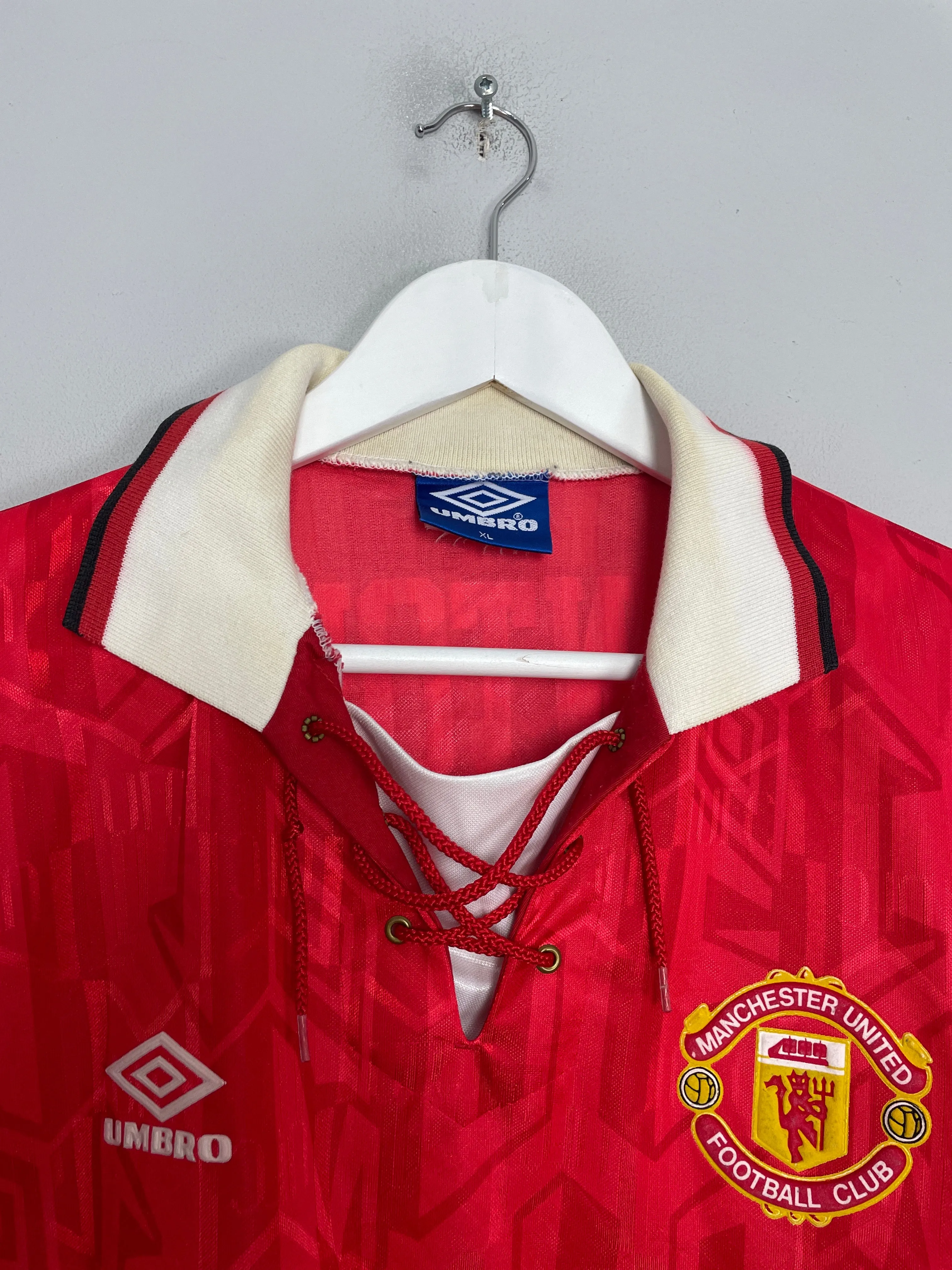 1992/94 MANCHESTER UNITED CANTONA #7 HOME SHIRT (XL) UMBRO