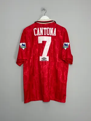 1992/94 MANCHESTER UNITED CANTONA #7 HOME SHIRT (XL) UMBRO