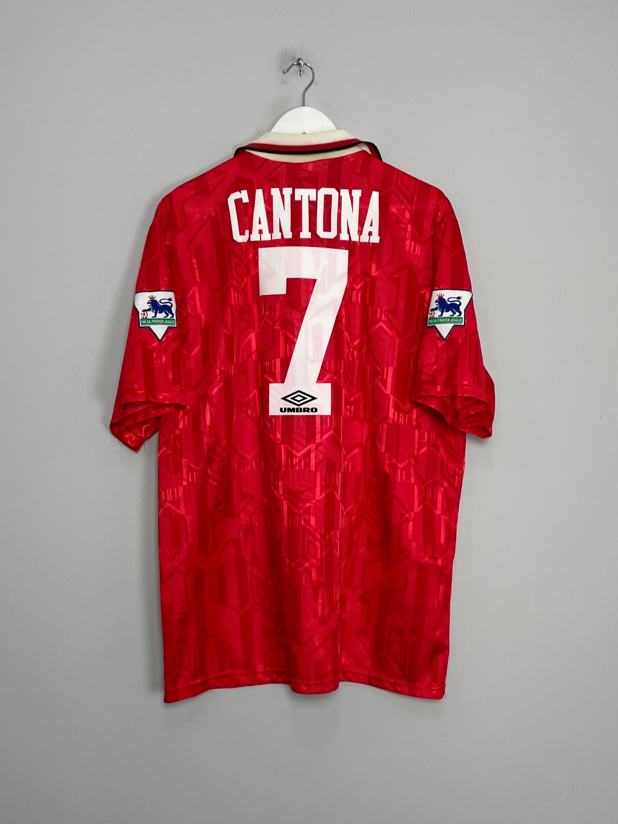 1992/94 MANCHESTER UNITED CANTONA #7 HOME SHIRT (XL) UMBRO