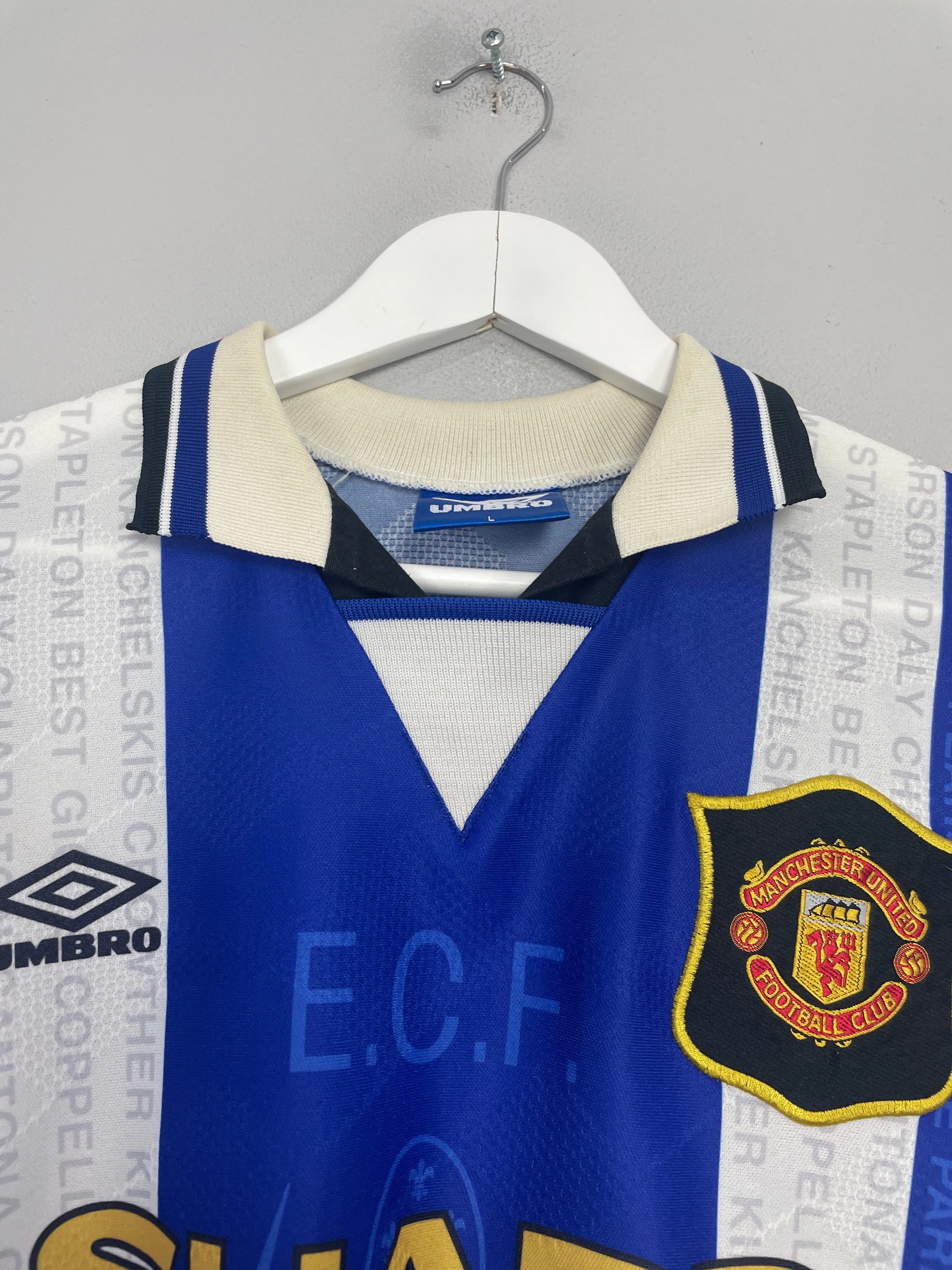 1994/96 MANCHESTER UNITED CANTONA #7 THIRD SHIRT (L) UMBRO