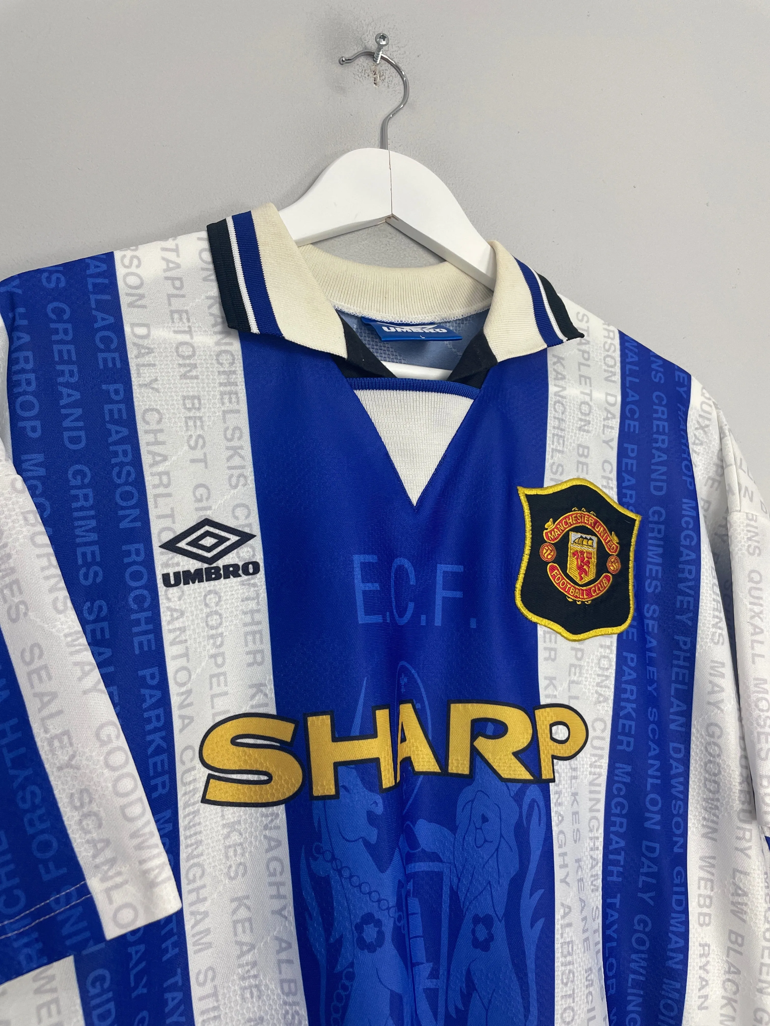1994/96 MANCHESTER UNITED CANTONA #7 THIRD SHIRT (L) UMBRO