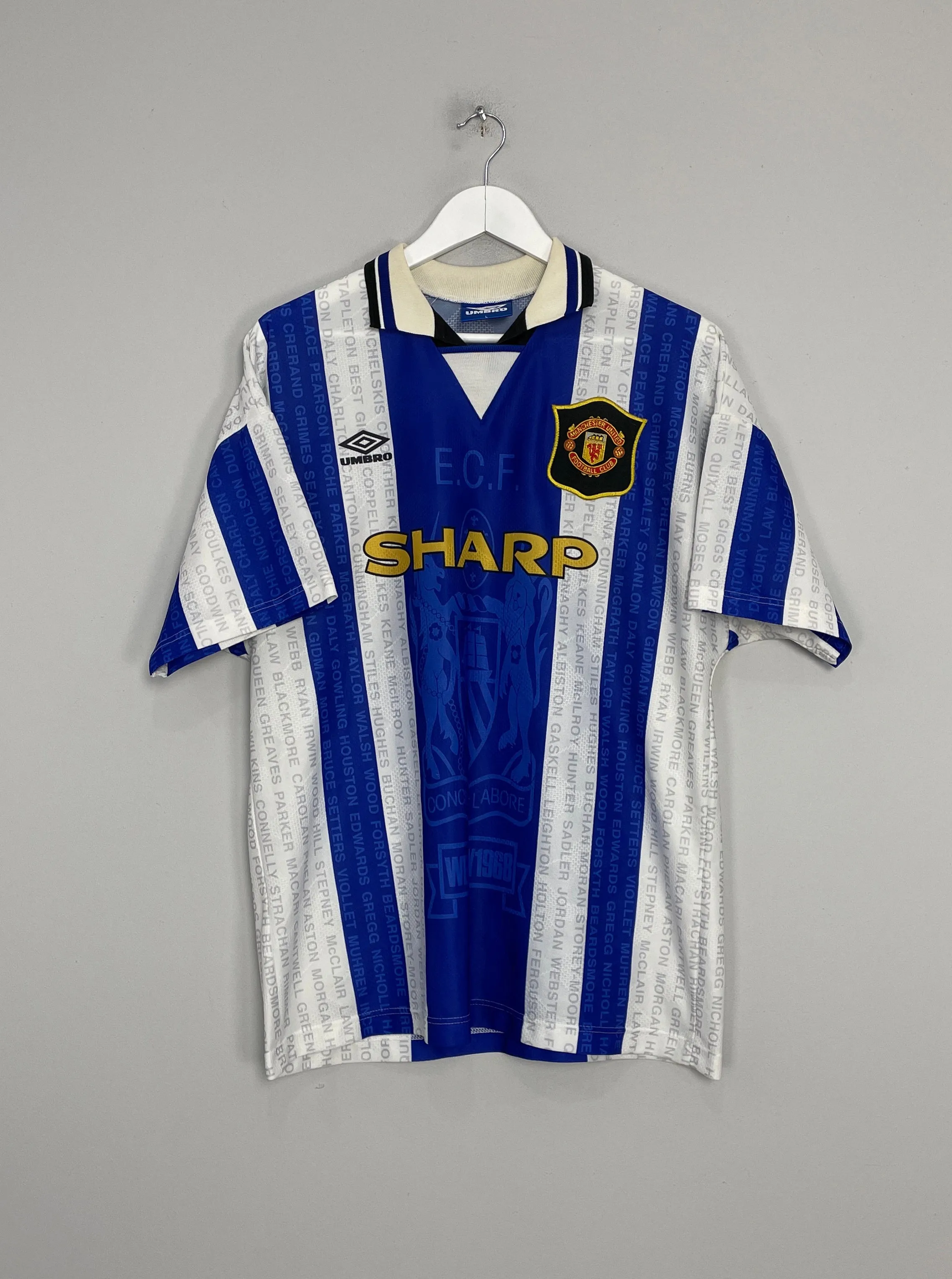 1994/96 MANCHESTER UNITED CANTONA #7 THIRD SHIRT (L) UMBRO