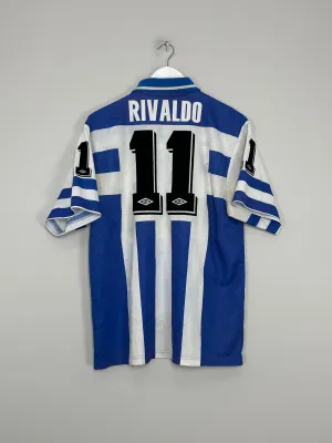 1995/97 DEPORTIVO LA CORUNA RIVALDO #11 HOME SHIRT (L) UMBRO
