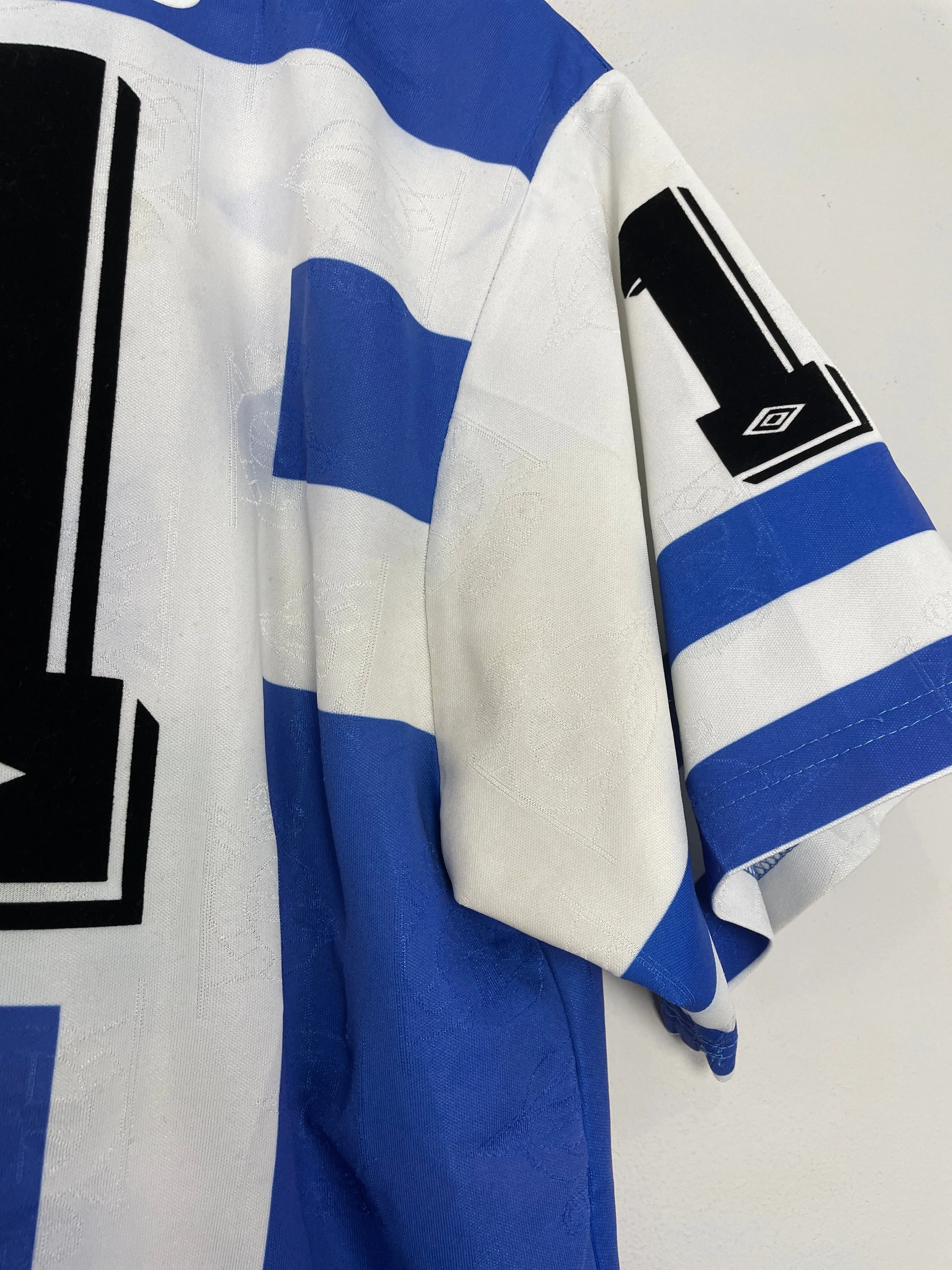 1995/97 DEPORTIVO LA CORUNA RIVALDO #11 HOME SHIRT (L) UMBRO