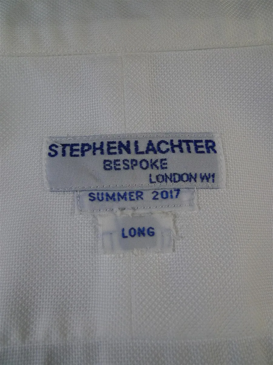 24/0945 stephen lachter savile row bespoke white cotton s/cuff shirt 18.5