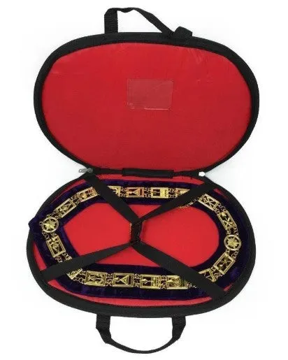 32nd Degree - Scottish Rite Wings UP Chain Collar - Gold/Silver on Purple   Free Case