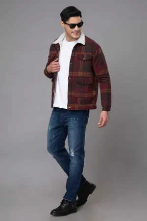 4 POCKETS WINE CHECKS JACKET