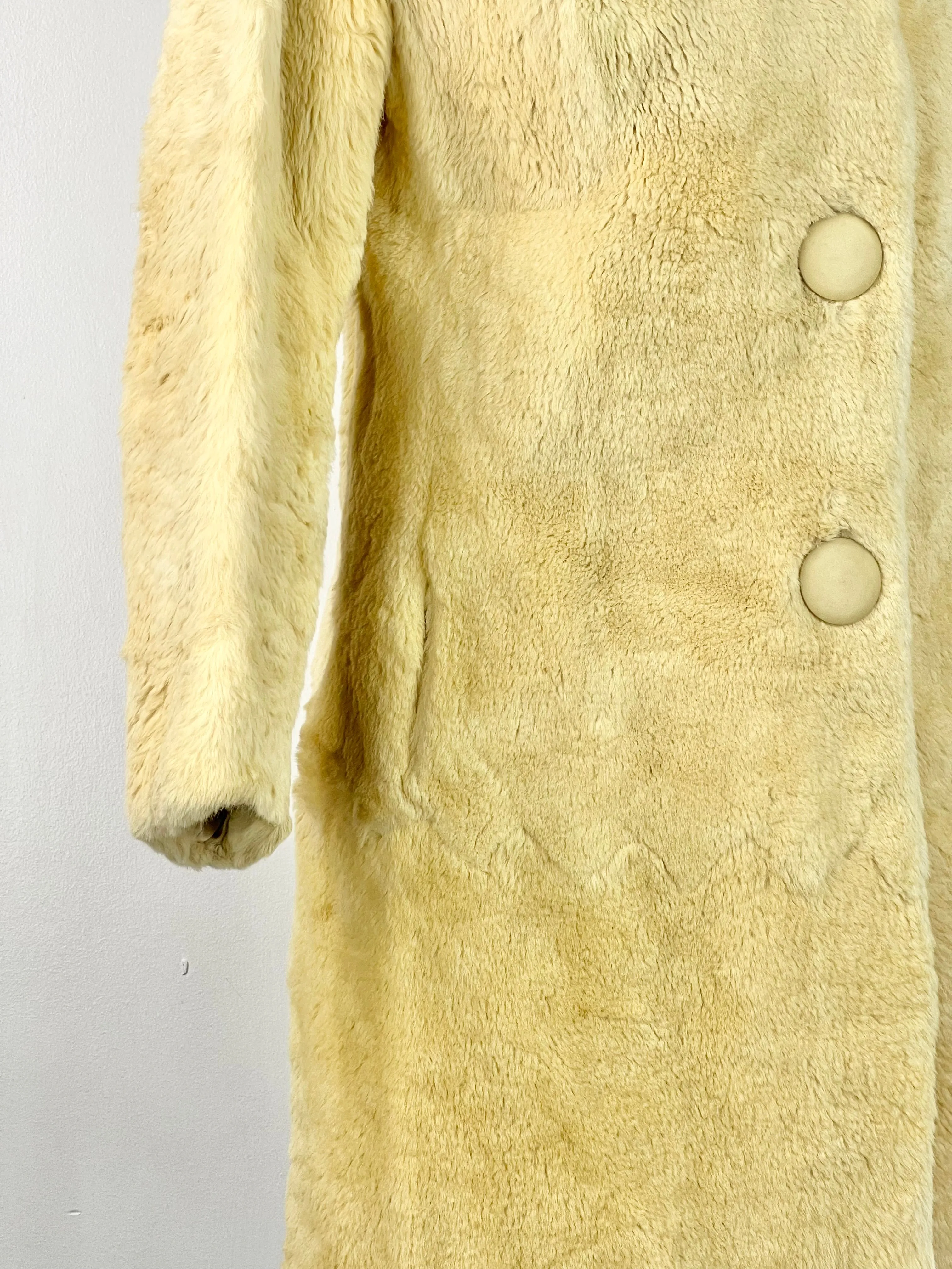 60s Australian Made Cream Kangaroo Fur Coat - AU6
