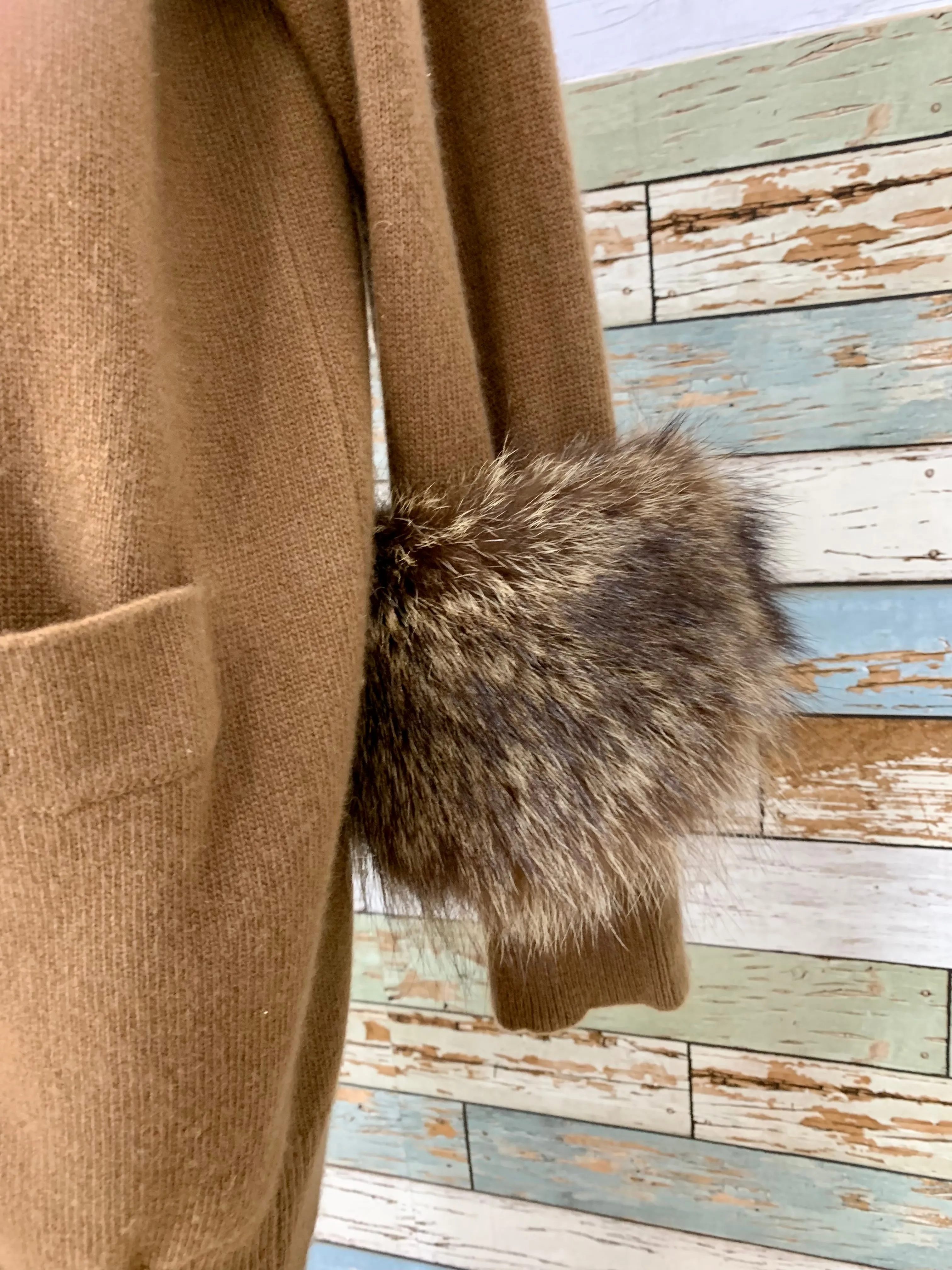 90’s Fur Collar and Cashmere Coat by Donna Karan
