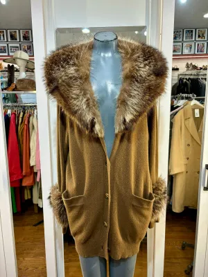 90’s Fur Collar and Cashmere Coat by Donna Karan