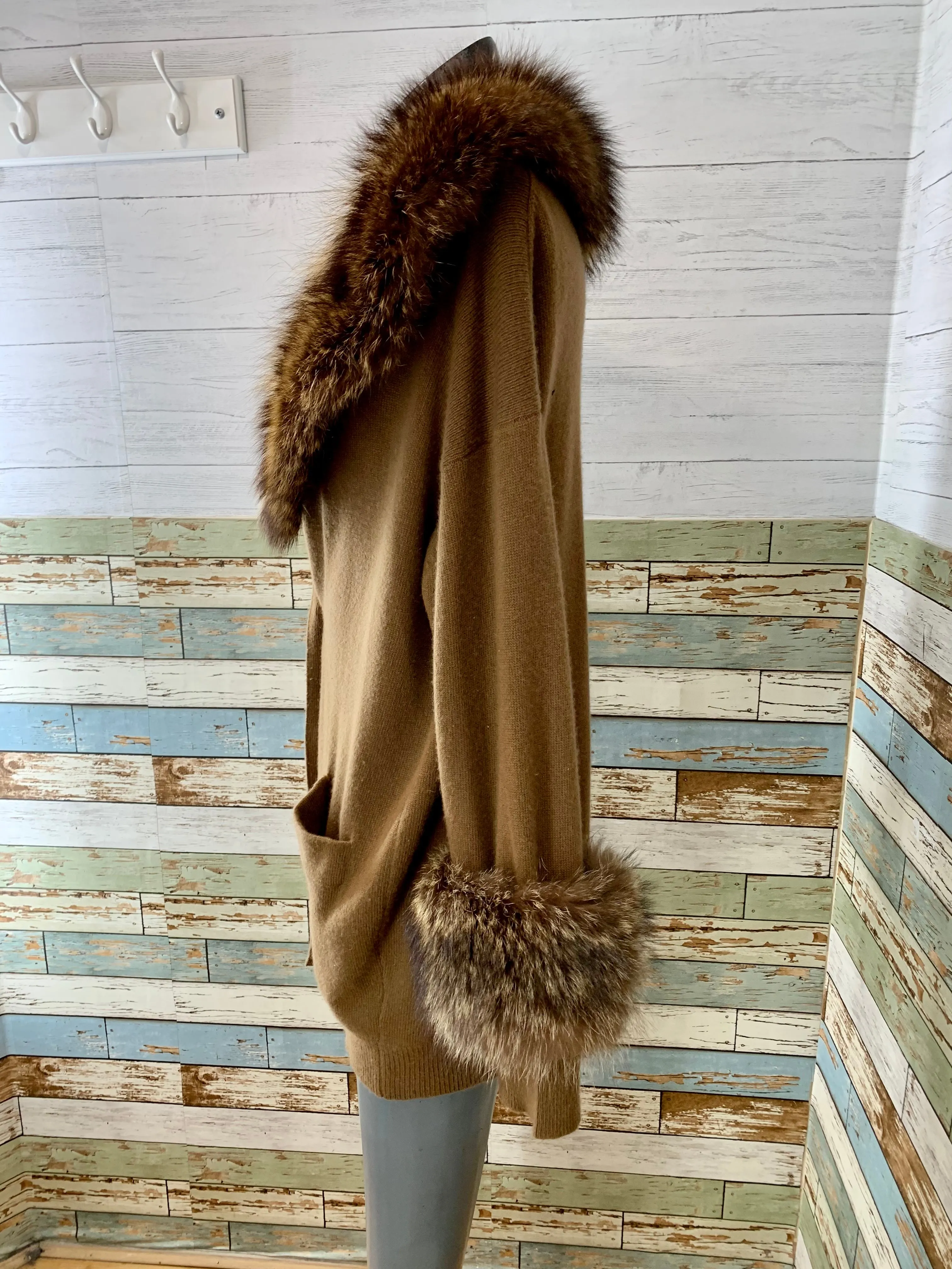 90’s Fur Collar and Cashmere Coat by Donna Karan