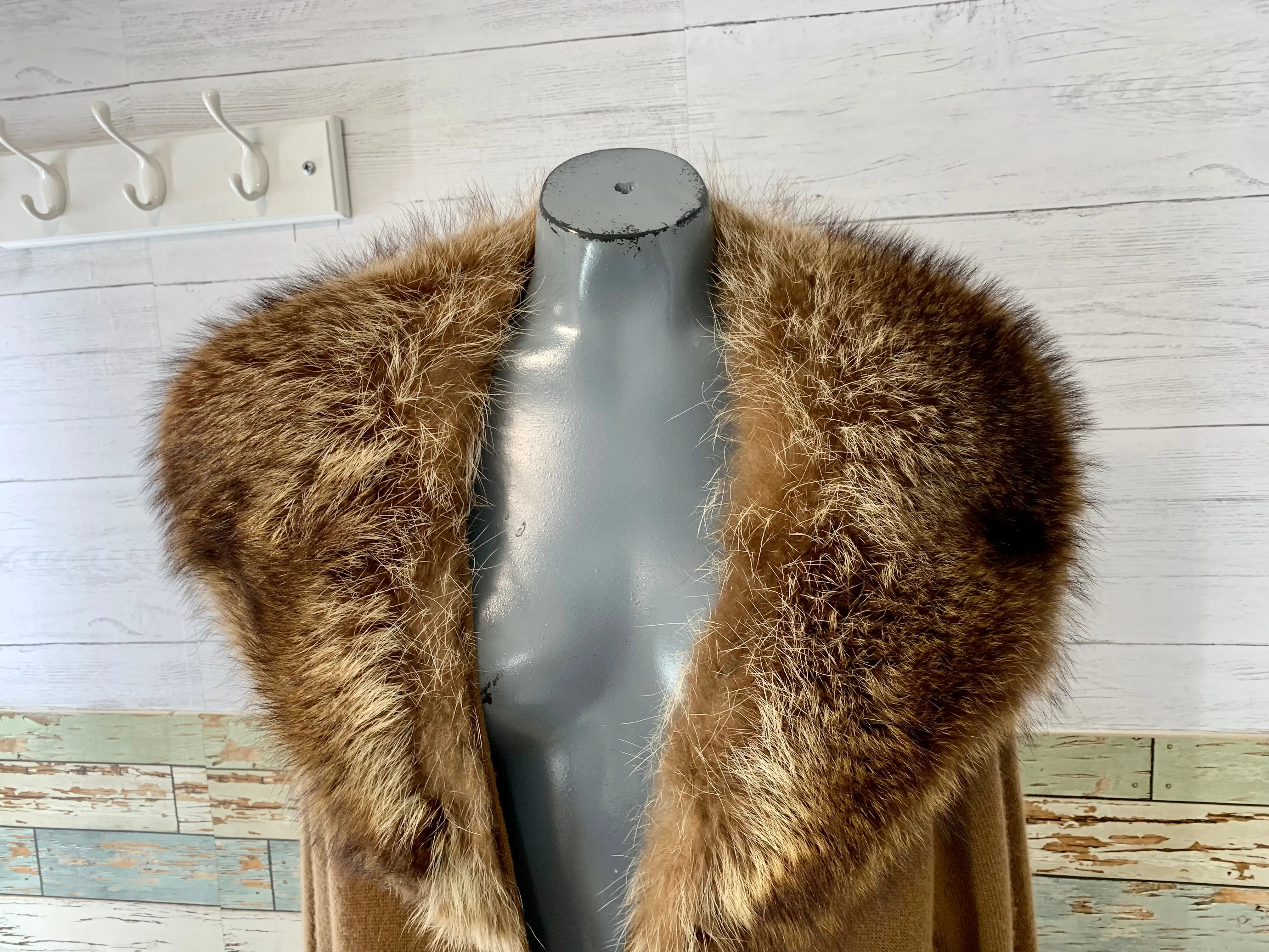 90’s Fur Collar and Cashmere Coat by Donna Karan