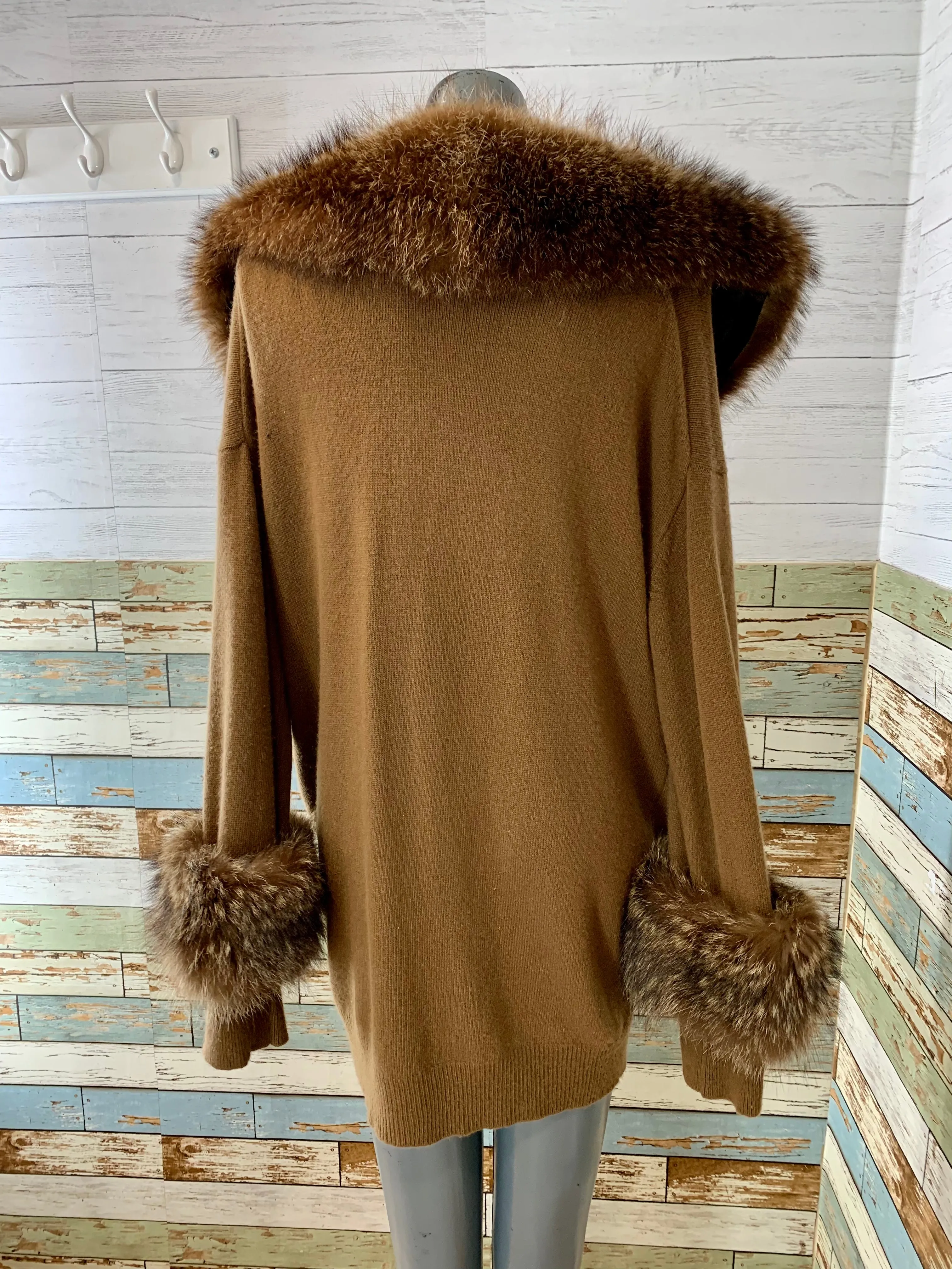 90’s Fur Collar and Cashmere Coat by Donna Karan
