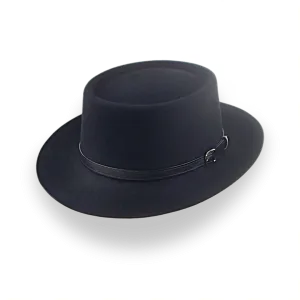 All Black Western Style Small Brim Fedora Hat | The Bronco
