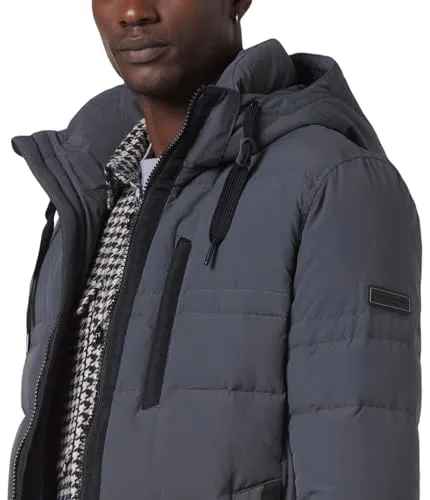 Andrew Marc Men's Mid Length Down Jacket, Ink (Godwin)