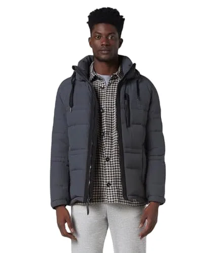 Andrew Marc Men's Mid Length Down Jacket, Ink (Godwin)