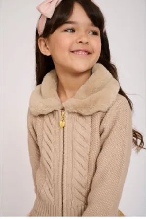 Angels Face - Celine Zip Cardigan - SAND