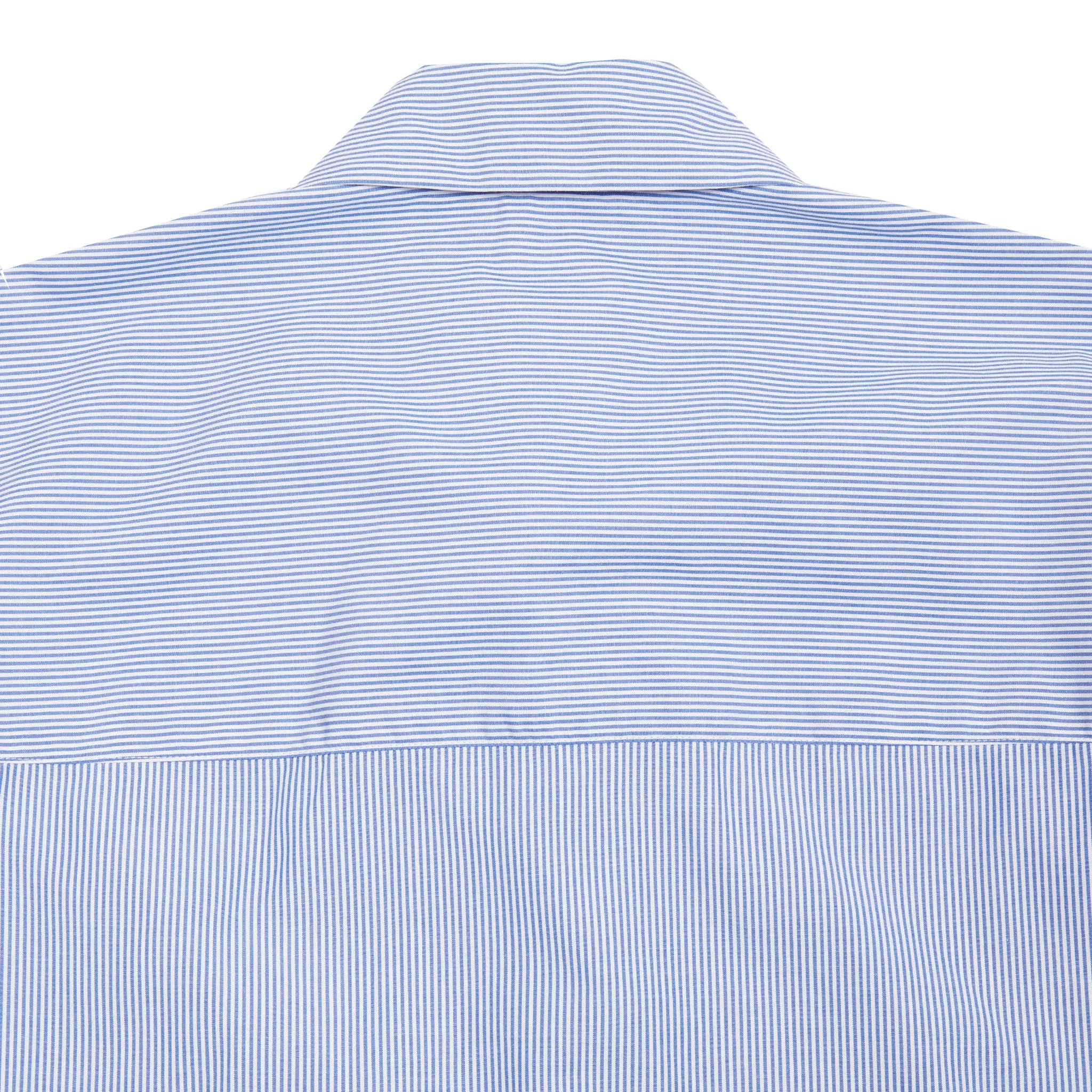 Aton Giza Stripe Standard Shirt in Navy