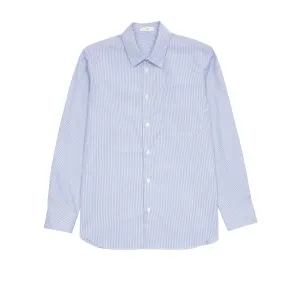 Aton Giza Stripe Standard Shirt in Navy