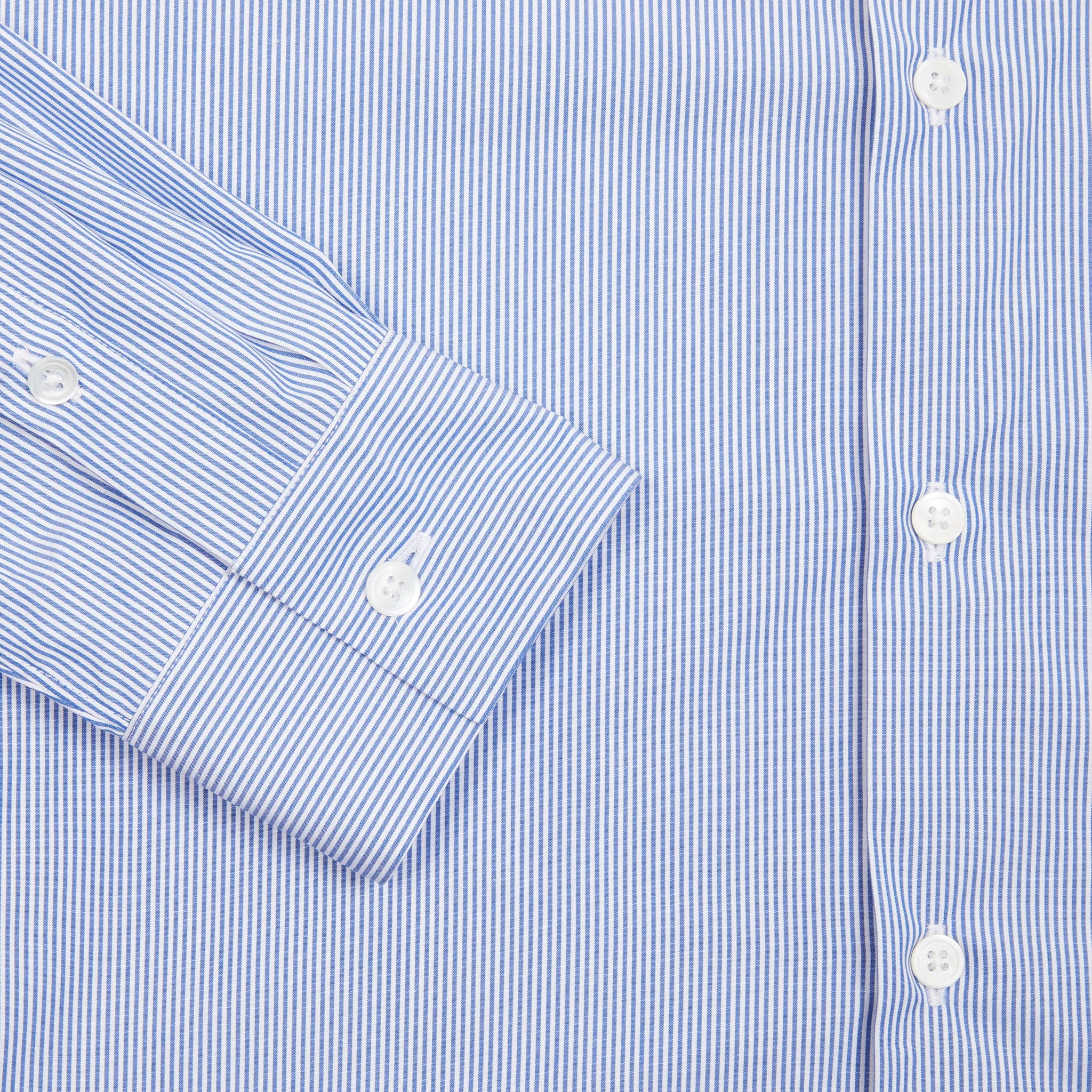 Aton Giza Stripe Standard Shirt in Navy