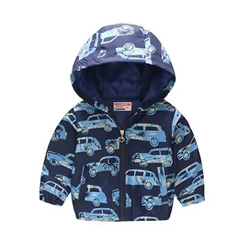 Autumn Winter Boys Jacket Keep Warm Cotton Thicken Kids Jacket Fur Collar Solid Color Zipper Boys Outerwear Children's Clothing