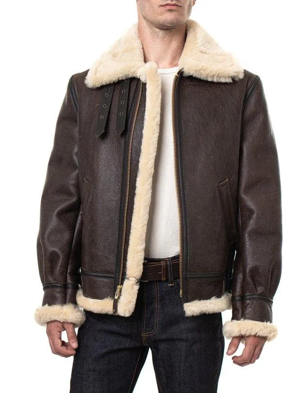 B-3 Sheepskin Leather Bomber Jacket