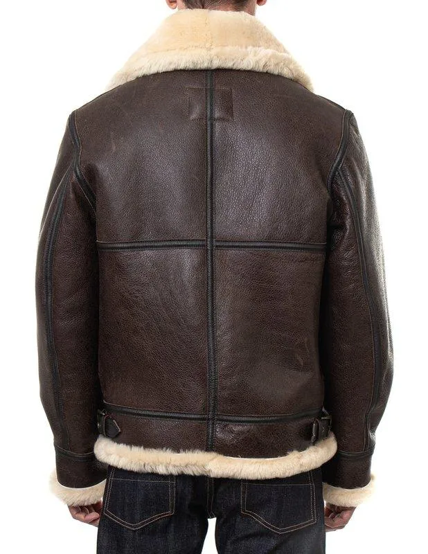 B-3 Sheepskin Leather Bomber Jacket