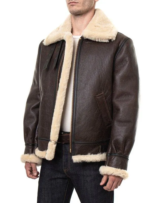 B-3 Sheepskin Leather Bomber Jacket