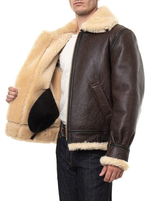 B-3 Sheepskin Leather Bomber Jacket