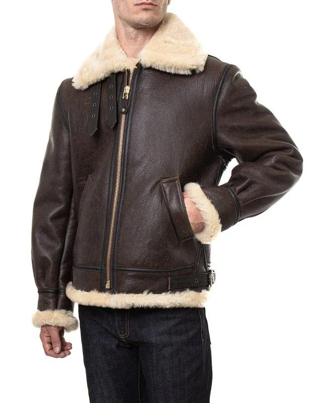 B-3 Sheepskin Leather Bomber Jacket