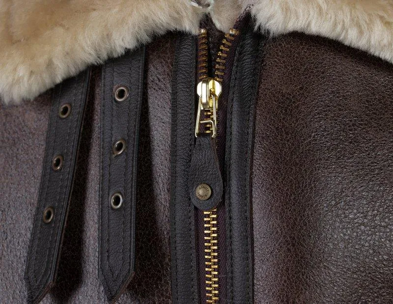 B-3 Sheepskin Leather Bomber Jacket