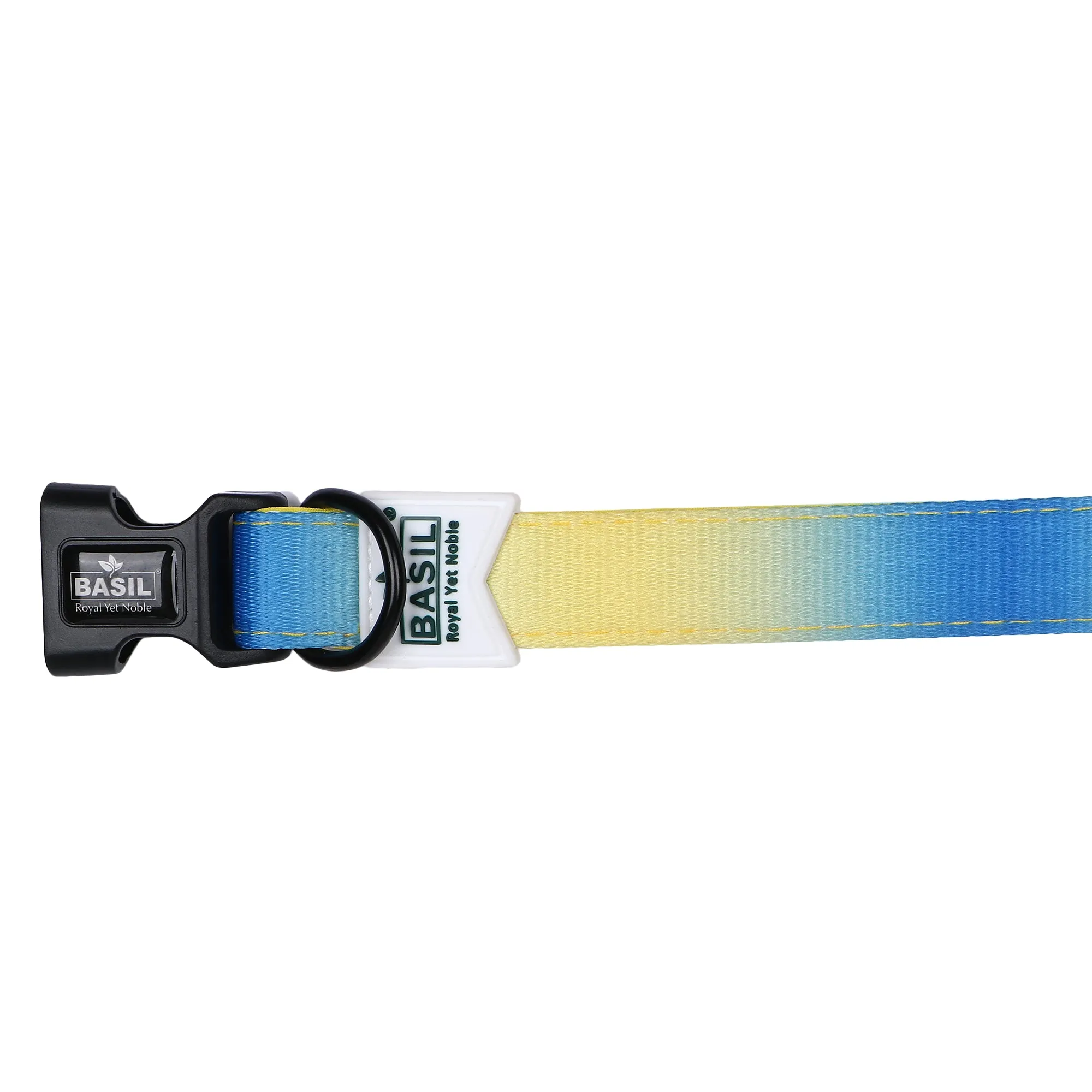 Basil Printed Adjustable Collar for Dogs ,cats & Puppies (Blue & Yellow)
