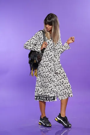 Black and white printed long dress | ROCK STAR DRESS