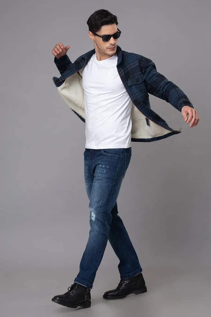 Blue and Black check Shacket