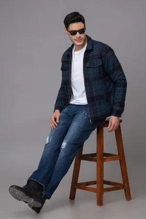 Blue and Black check Shacket