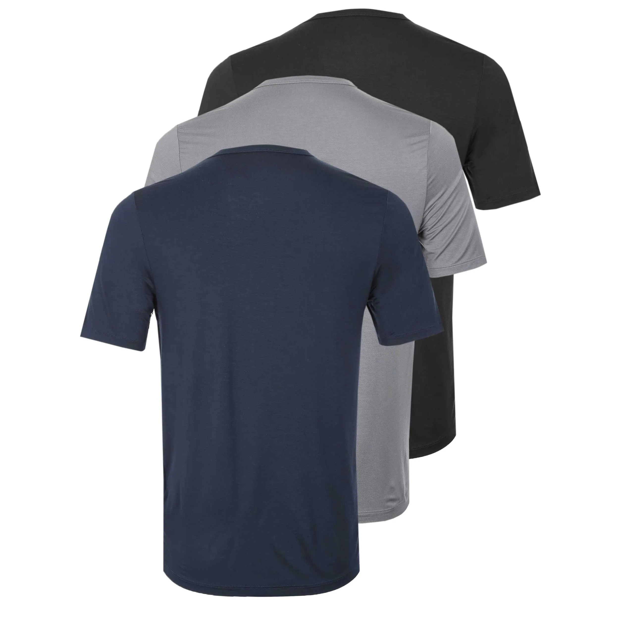 BOSS Tshirt RN 3P Bamboo T-Shirt in Grey, Navy & Black