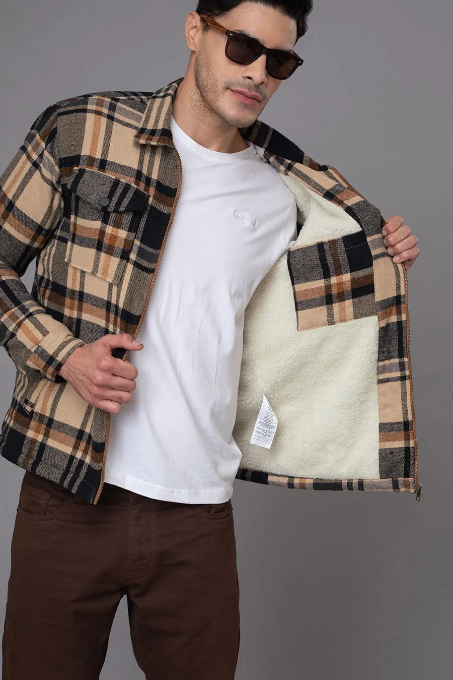 Brown oxford checks Shacket