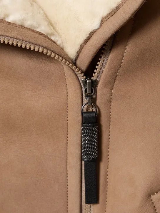 Brunello Cucinelli   Shearling leather jacket w/ zip 