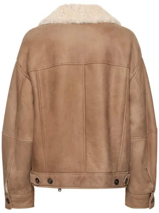 Brunello Cucinelli   Shearling leather jacket w/ zip 