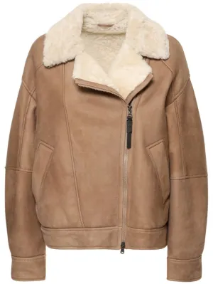 Brunello Cucinelli   Shearling leather jacket w/ zip 