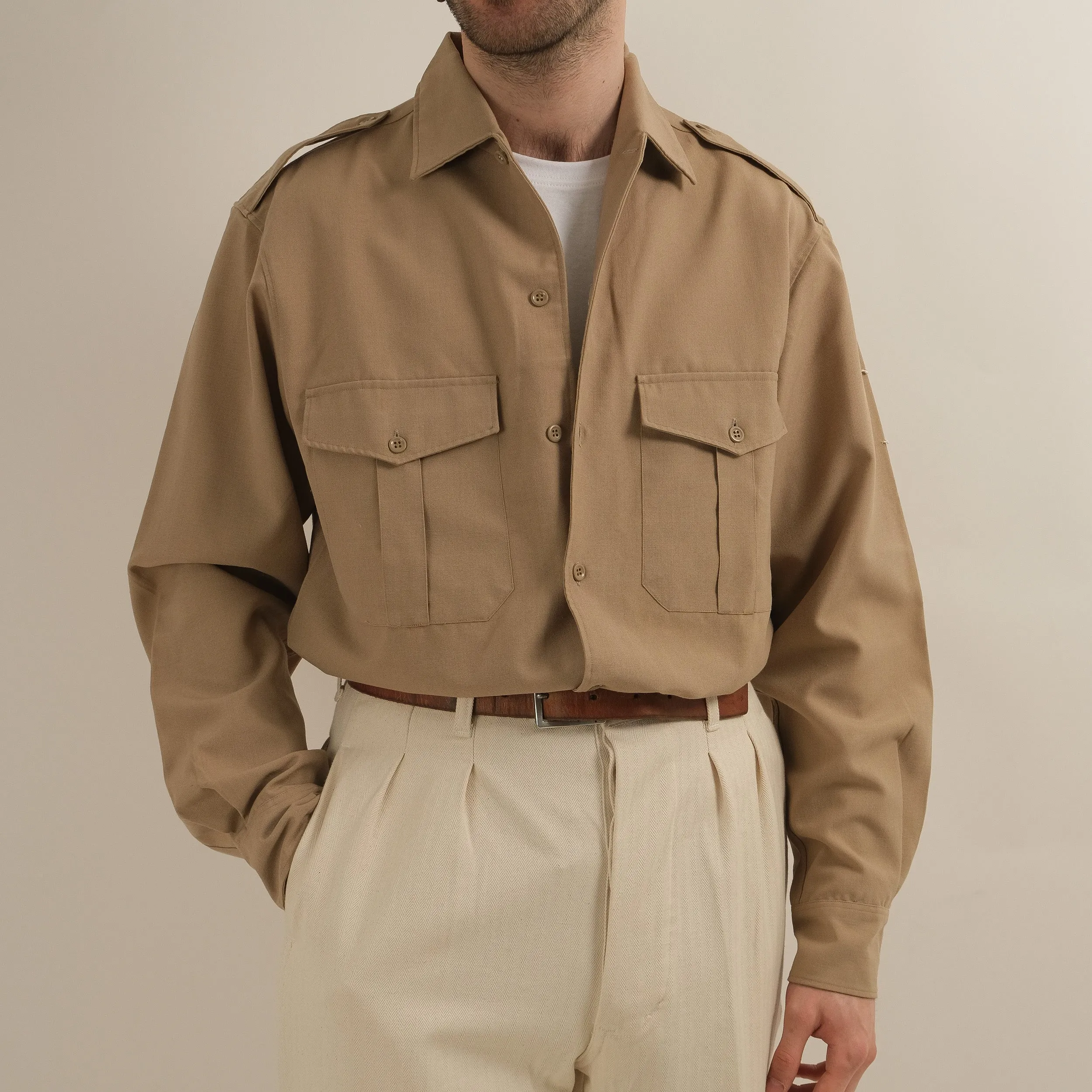 CAMP COLLAR SAFARI SHIRT