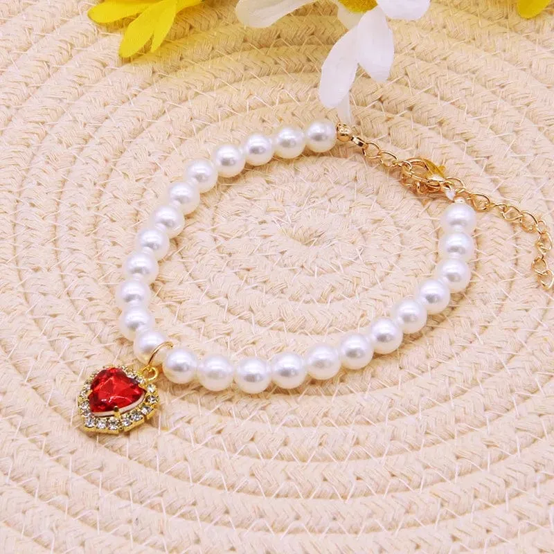 Cat Pearl Collar Necklace