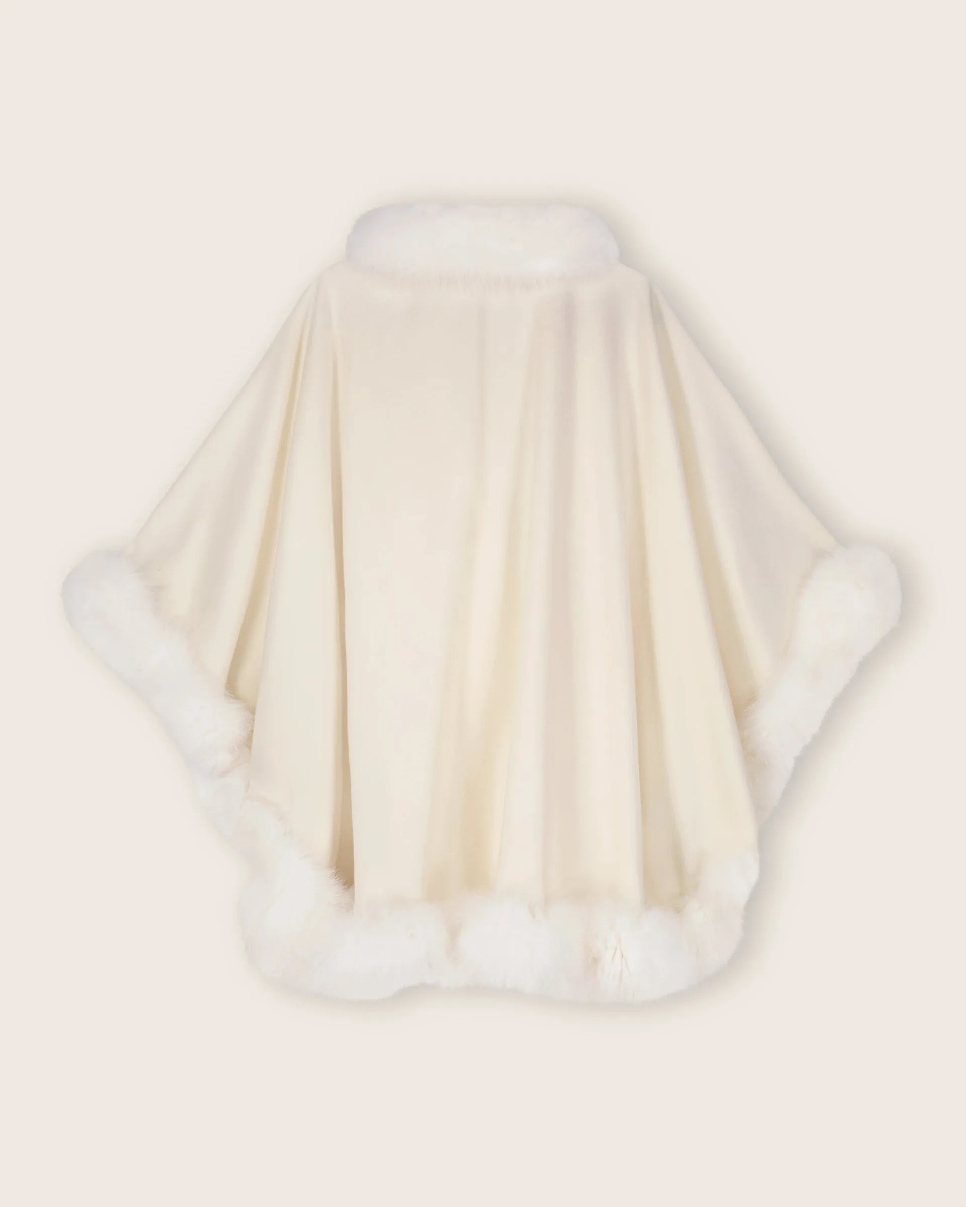 Cervinia Fur Trimmed Cashmere Cape Petite Length
