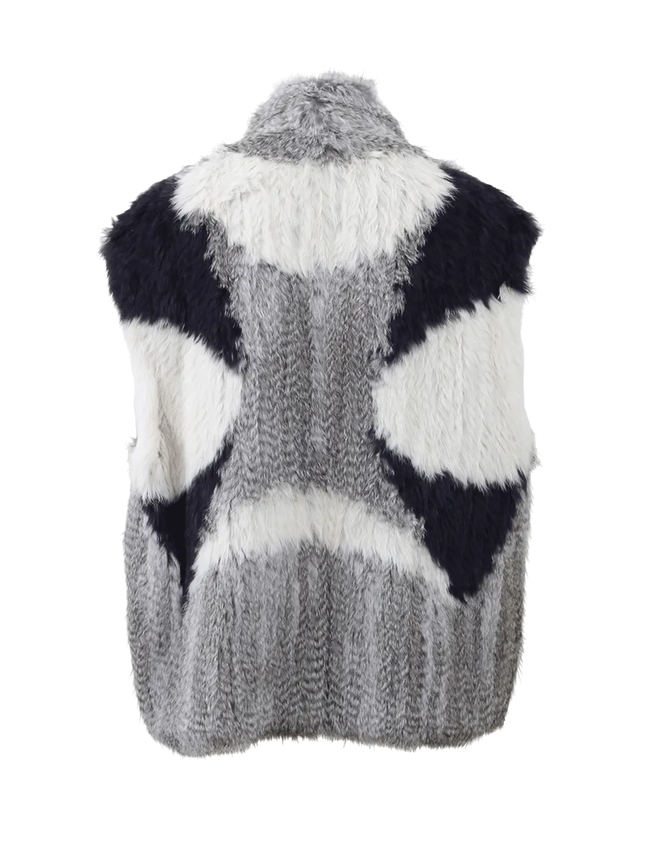 Color Block Fur Vest