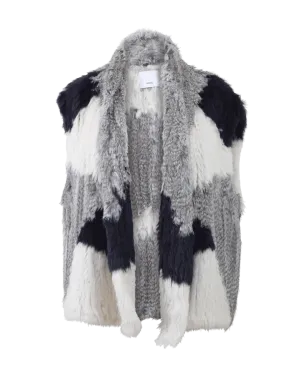 Color Block Fur Vest
