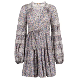 Cotton Slub Wrap Dress - Blue Garden