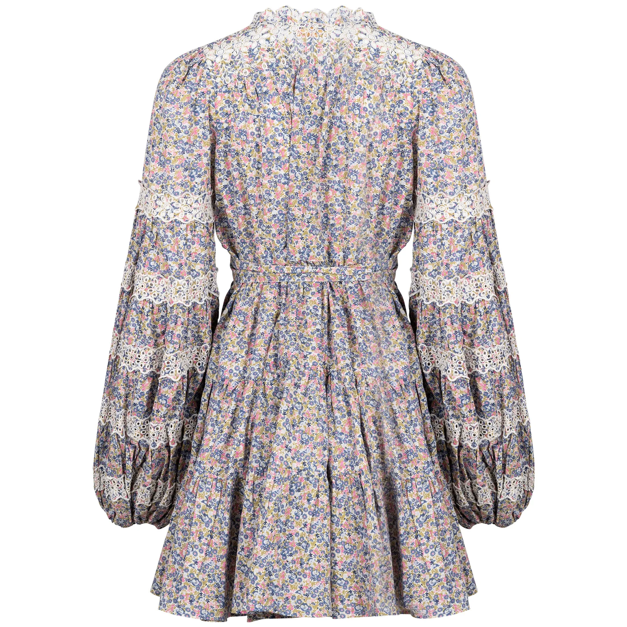Cotton Slub Wrap Dress - Blue Garden